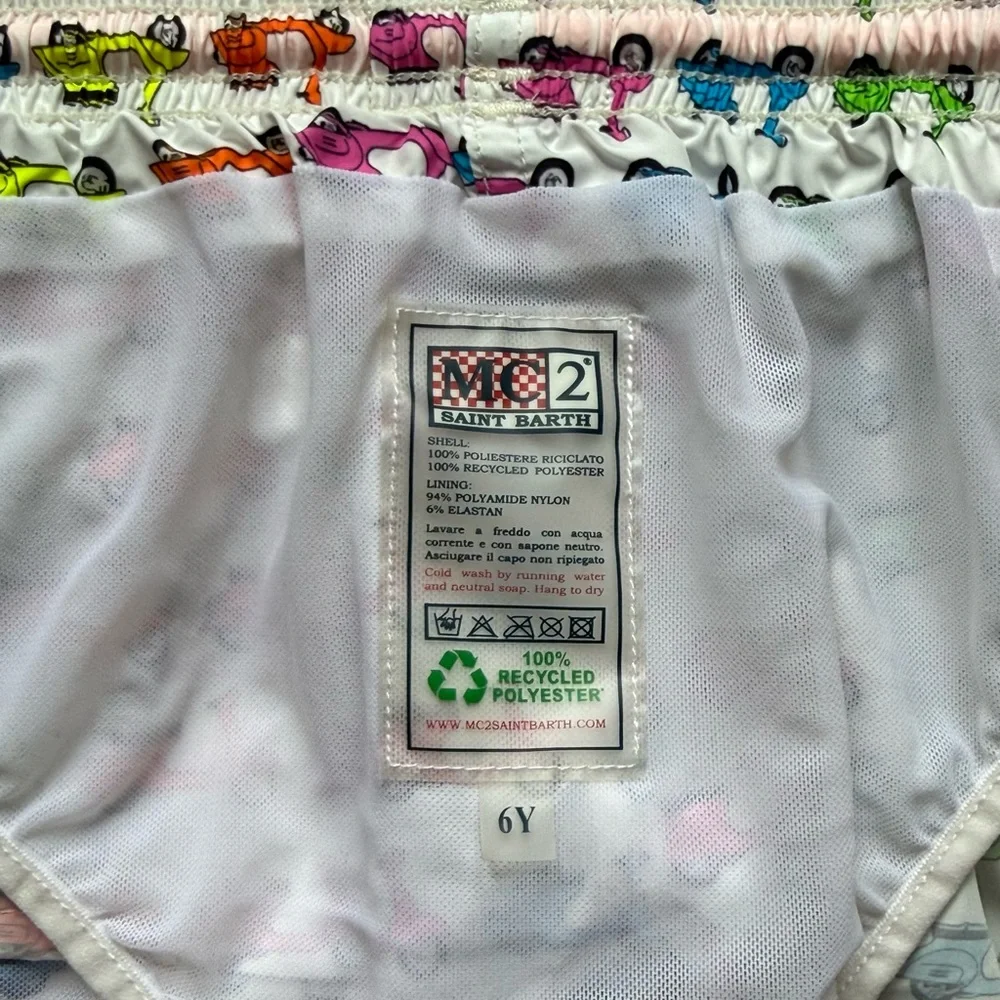 MC2 Saint Barth Boys Lightweight Fabric Swim Shorts Jean Lighting w/ Vespa Print - Picture 13 of 15